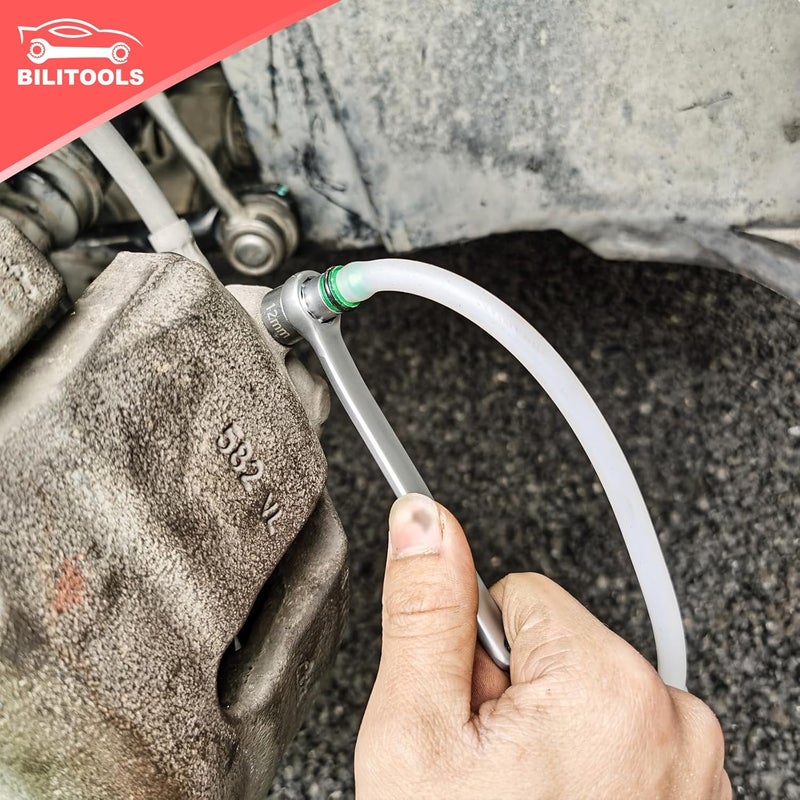 BILITOOLS Brake Bleeder Wrench Set, 7 8 9 10 11 12 MM Brake Bleeding Wrench Set with Non-Return Check Valve - Image 2